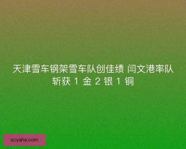 天津雪车钢架雪车队创佳绩 闫文港率队斩获 1 金 2 银 1 铜