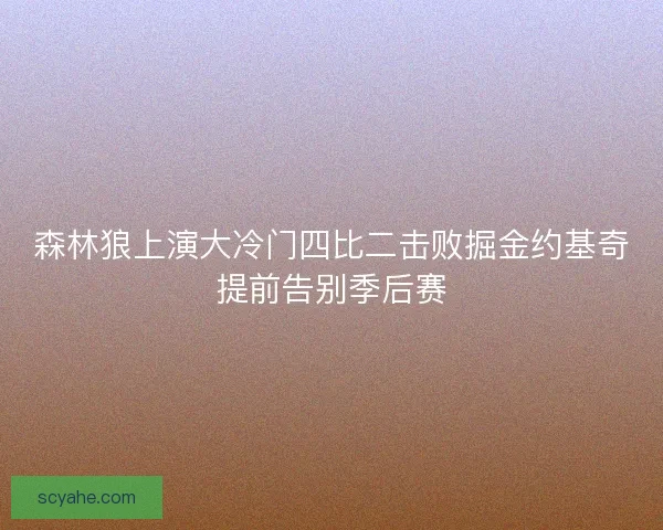 森林狼上演大冷门四比二击败掘金约基奇提前告别季后赛