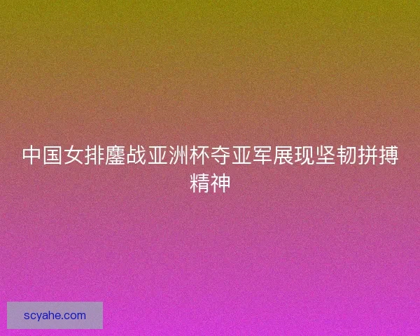 中国女排鏖战亚洲杯夺亚军展现坚韧拼搏精神