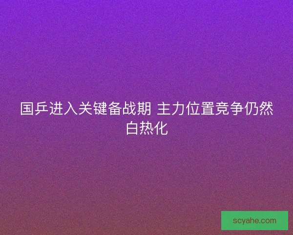 国乒进入关键备战期 主力位置竞争仍然白热化