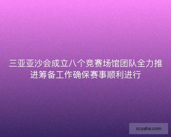 三亚亚沙会成立八个竞赛场馆团队全力推进筹备工作确保赛事顺利进行