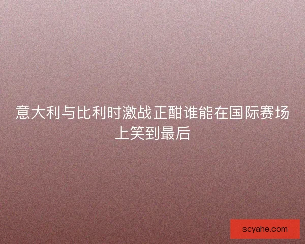 意大利与比利时激战正酣谁能在国际赛场上笑到最后 意大利与比利时激战正酣谁能在国际赛场上笑到最后