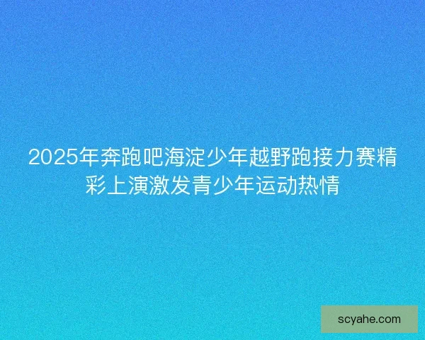 2025年奔跑吧海淀少年越野跑接力赛精彩上演激发青少年运动热情