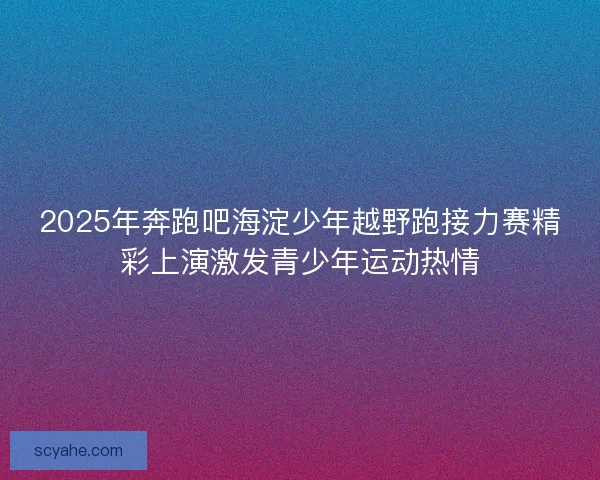 2025年奔跑吧海淀少年越野跑接力赛精彩上演激发青少年运动热情