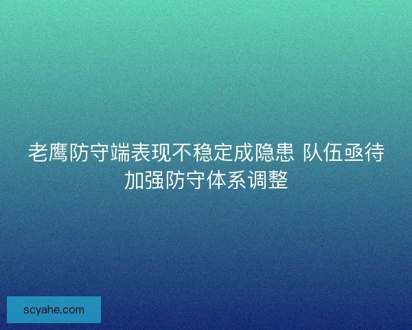 老鹰防守端表现不稳定成隐患 队伍亟待加强防守体系调整