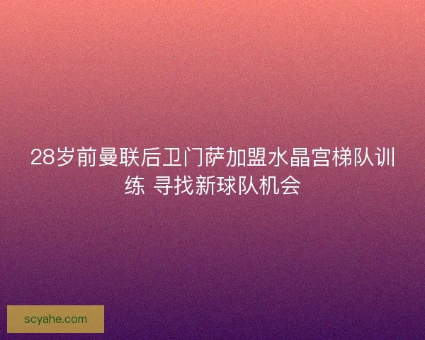 28岁前曼联后卫门萨加盟水晶宫梯队训练 寻找新球队机会 28岁前曼联后卫门萨加盟水晶宫梯队训练 寻找新球队机会